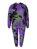 lw Plus Size roupas femininas Camo Imprimir Calças de Treino Definir Outono Inverno Com Capuz Moletom Terno Casual Pulôver Jogging Outfits v7DX #