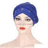 Beanie/Skull Caps Indian Women Beads Hijab Braids Bonnet Chemo Muslim Cancer Beanie Hair Loss Hat Islamic Headwrap Scarf Er Dhgarden Dhesv