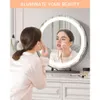 IDEALHOUSE Grand miroir de courtoisie de 19 pouces avec lumières, contrôle tactile, éclairage à 3 couleurs, miroir de maquillage à intensité variable, éclairage impeccable pour le maquillage professionnel, 360