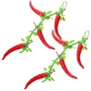 Fleurs décoratives, 2 pièces, simulation de plante, moule à poivre rouge, faux ornement suspendu, pendentif mural, photographie