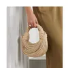 Bolsos para mujeres en oro Marca de diseñador de lujo Bolsas de fideos tejidos a mano Ropio anudado Hobo Tirado Silver Evening Clutch 240315