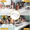 Dekorativa plattor Akrylfigurer Stand Display Shelf Cosmetics Rack Collection Organizer Holder Stationery Desktop Staty Clear Toy