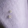 Stud Earrings GOLDtutu Solid 9K Gold Flower Earring For Women Minimal Simple Style Gift Bridesmaid Kj79