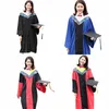 Uniformes d'étudiants diplômés universitaires Classe Dr académique Vêtements pour femmes Collège pour filles diplômées Costumes Robes + Hat Set S4mE #