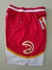 Mens''atlanta''hawks''authentic Shorts basket retro nät broderade casual atletiska gymnal team shorts