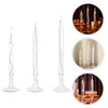 Candle Holders 3 Pcs Taper Glass Oil Lamp Desktop Clear Kerosene Transparent Simple Shape Light