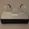 Okulary przeciwsłoneczne 57313 Retro Rimless Sunclasses Luksusowy projekt marki Y2K Sunshade Mirror Lady Modna Ochrona Oświadczenia UV400 J240330