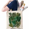 Basit Yapraklar Baskı Bohem tarzı 1 PC Kadın Omuz Çantası Çanta Yeniden Kullanılabilir Mağaza Tote Çantalar Kadın Toes 75OH#