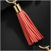 مفاتيح حبل الحبل LEAER RHINONE BOW RING FASHING LONG TASSEL KEYCEAIN CAR CAR