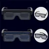 Óculos ao ar livre LED USB recarregável Light Up Glow Sunglasses com 8 modos de animação para Halloween Natal e vários festivais