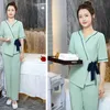 Donne Bellezza Sal Lavoro Uniforme Top Pantaloni SPA Club Waitr Divisa da lavoro Hotel Massaggio Tuta Terapista Profi Abiti m9da #