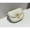 spot Secd Korea Joy Grys Cowhide Canvas Saddle Bag Han SuXi the Same Colourful Single Shoulder Diagal Cross Bag B7C0#