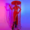 Neue Nachtclub Bar Dj Kostüme Für Frauen Rot Outfits Chinesischen Stil Jazz Dance Performance Rave Kleidung Gogo Tänzer Tragen DQS12718 55IL #