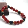 Strand MHS.SUN 1PC Natural Stone Red Jade Round Loose Beads Bracelet Charm Handmade Energy Yoga Healing Party Crystal Jewelry