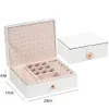 1st Lady Pu Leather Jewelry Box Storage Ring Display Case Portable Jewelry Organizer för halsband Joyeros Organizador de Joyas 240315