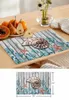 Tovagliette da tavolo Coral Conch Starfish Plank Texture Mat Wedding Holiday Party Dining Tovaglietta Accessori da cucina Tovagliolo