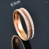 Pierścienie klastra Kioozol kryształ ze stali nierdzewnej dla kobiet w kolorze różowego złota biżuteria 200 KO1