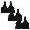 Traje de yoga 3 PCS Lencería de mujer sin costuras para vestido Deportes sin alambre Fitness Running Mujer Tank Tops Nylon