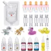 DIY Lip Gloss Kit Moisturizing Clear Lip Gloss Base Gel 100ml with Lipgloss Tubes Pigment Powder Glitter Flavor Essence Oils 240327
