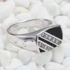 Eulonvan 925 sterling Silver jewelery finger rings for men Black Resin and white Cubic Zirconia drop S3777 size 6 13 240322