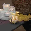Candle Holders Thanksgiving Pumpkin Candlestick Glass Tea Light Dining Table Decor