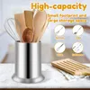 Kitchen Storage 2Pcs Chopstick Holder Stainless Steel Utensil Container Large Capacity With Draining Holes Rustproof