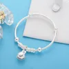 Bracelet Bijoux De Mode Sculpté Fleur Cloche Bracelets Porte-Bonheur Bracelets Argent Plaqué Chanceux Perle Bracelet Femmes Cadeaux D'anniversaire