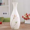 Vasos pintados à mão padrão budista vaso de porcelana branca cerâmica flor seca ornamentos flores hidropônicas decoração para casa