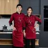 chinese Uniform Lg Sleeve Autumn and Winter Restaurant Clothes Kitchen Chef Overalls Hotel Wholesale 66XA#