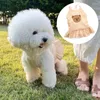 Vêtements de chien Cartoon Bear Pet Bretelles Jupe Jaune Plaid Imprimer Robe Pour Petit Moyen Style Britannique Chiot Chaton Robes Chihuahua