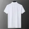 Polo da uomo Polo firmata per il focus della moda maschile Ricamo a righe con quadri bodybuilding stampa abbigliamento T-shirt per abbigliamento T-shirt da uomo in bianco e nero #a35