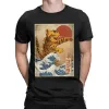 Drôle catzilla japon chat chaton amant hommes t-shirt mâle t-shot décontracté