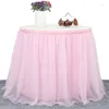 Jupe de Table en fil Tutu, 15 couleurs, pour décoration de fête à domicile, nappe de robe, tissu d'anniversaire de mariage, outil de Dessert