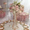 Chapeamento de metal Decoração Floral Vaso Coluna de Chão Suporte de Chumbo de Estrada Fornecimento de Casamento Arco em Forma de Cilindro para Flores Decoração de Pano de Fundo Para Decoração de Casamento