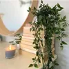 Fleurs décoratives 3pcs plantes en pot artificielles faux lierre suspendu feuilles vertes eucalyptu bonsaï pour la maison chambre bureau table el décor de jardin