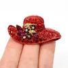 Spille moda vintage antico strass cappello rosso donne corpetto da sposa accessori cappotto maglione spille gioielli ornamenti regali