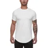 Maille t-shirt vêtements serré gymnase hommes marque d'été hauts t-shirts Homme solide séchage rapide musculation Fitness t-shirt 240321