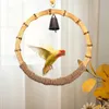 Andra fågelförsörjningar Birdcage Swing med Bell Parrot Summer Hammock Woodset Toys för parakiter