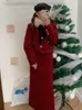Vestidos de trabalho femininos inverno gola de pele sintética jaquetas quentes saias finas 2 peças conjunto coreano elegante casacos sólidos terno de natal único breasted