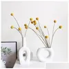 Couronnes de fleurs décoratives 10pcs séchées Craspedia jaune Billy Balls pour bouquet décor couronne de Noël bricolage sans vase livraison directe maison Dhntm