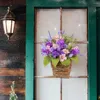 Decorative Flowers Versatile Floral Basket Artificial Flower For Front Door Wedding Home Decor Farmhouse Style Hanging Wreath Indoor
