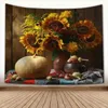 Tapestries Nice Oil Painting Bouquet Tapestry Wall Hanging Home Decoration Sleeping Pad Carpets Dorm Decor