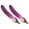 Decorative Flowers 2 Pcs Models Eggplant Showcase Display Props Green Vegetables Simulated False Purple Lifelike Artificial