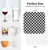 Table Mats Black And White Checkerboard Coasters Leather Placemats Non-slip Insulation Coffee Home Kitchen Dining Pads Set Of 4