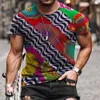 Mens T-shirts Round Neck T-shirt 3D Tryck Retro Totem Mönster Design Kort ärm Loose Street Fashion Shirt 2022 Drop Delivery App Dhiho