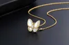 Designer merk van vlinder ketting High Edition dames witte fritillaria volledige diamant S925 vergulde 18k oorbellen en kraagketen