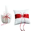 Party Decoration Wedding Bride Flower Basket Ring Pillow For Ceremony Romantic Ribbon Bowknot Cushion Decor