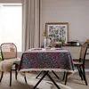 Table Cloth Floral Jacquard Bohemian Thick Tablecloth D6Q2024