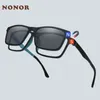 Montature per occhiali da sole NONOR Occhiali magnetici 2 in 1 per miopia Clip-on da uomo Polarizzati TR Frame Moda Sole per la pesca ottica
