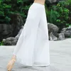 Womem Roupas de Prática de Dança Traje de Dança do Ventre Calças de Dança Chinesa Senhora LG Calças Preto Branco Dividir Calças Dancewear g15k #